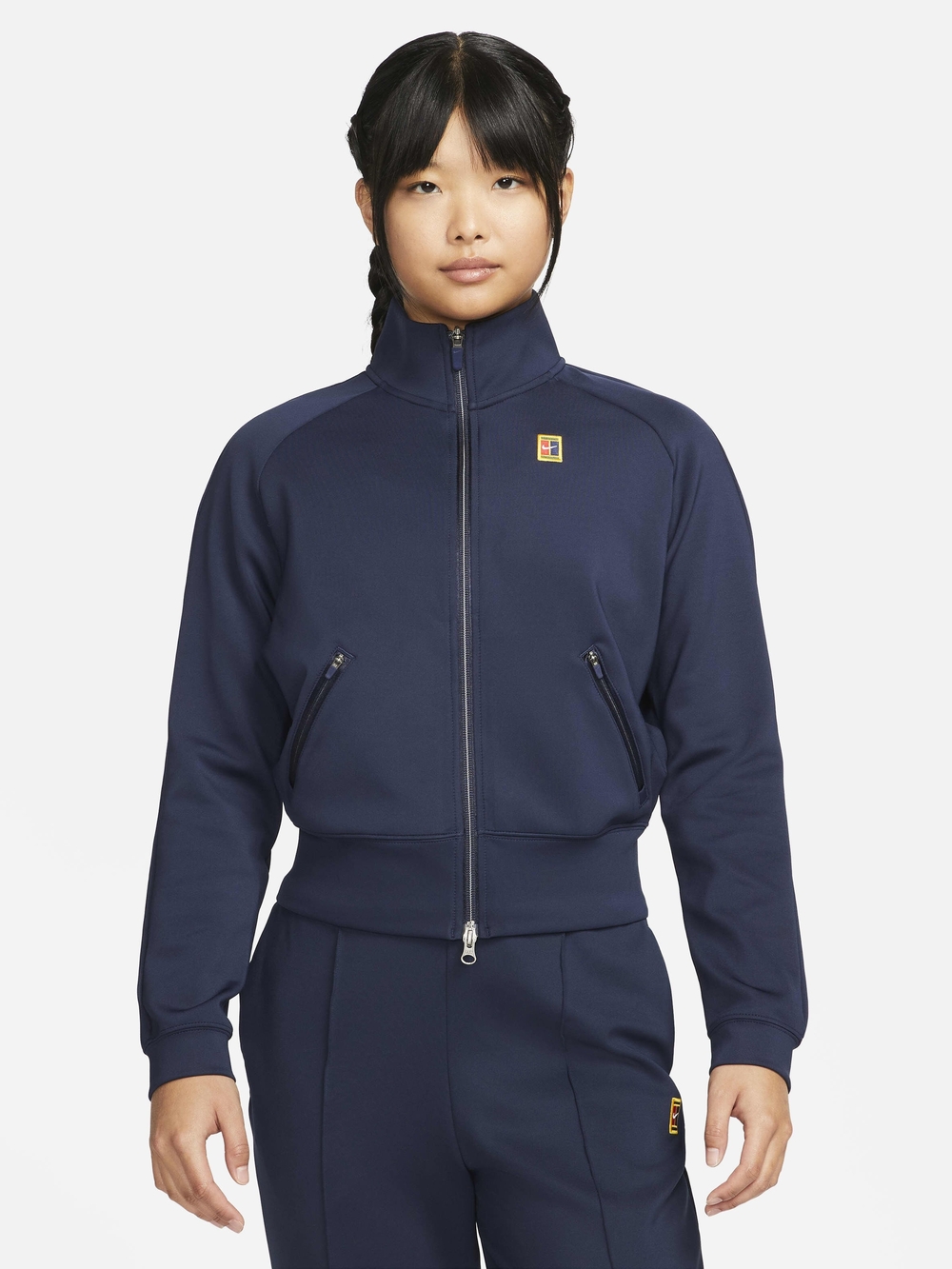 Nike Black Dri-FIT Full-Zip Jacket with White Trim
